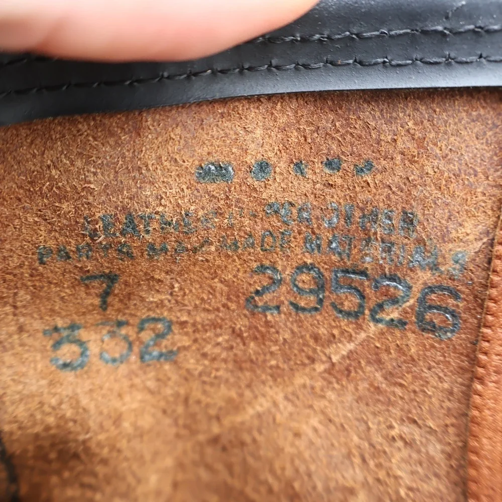 Tuff-Welt Work Boots Mens 7 Vintage Brown Full Grain Leather Moc Toe USA 332